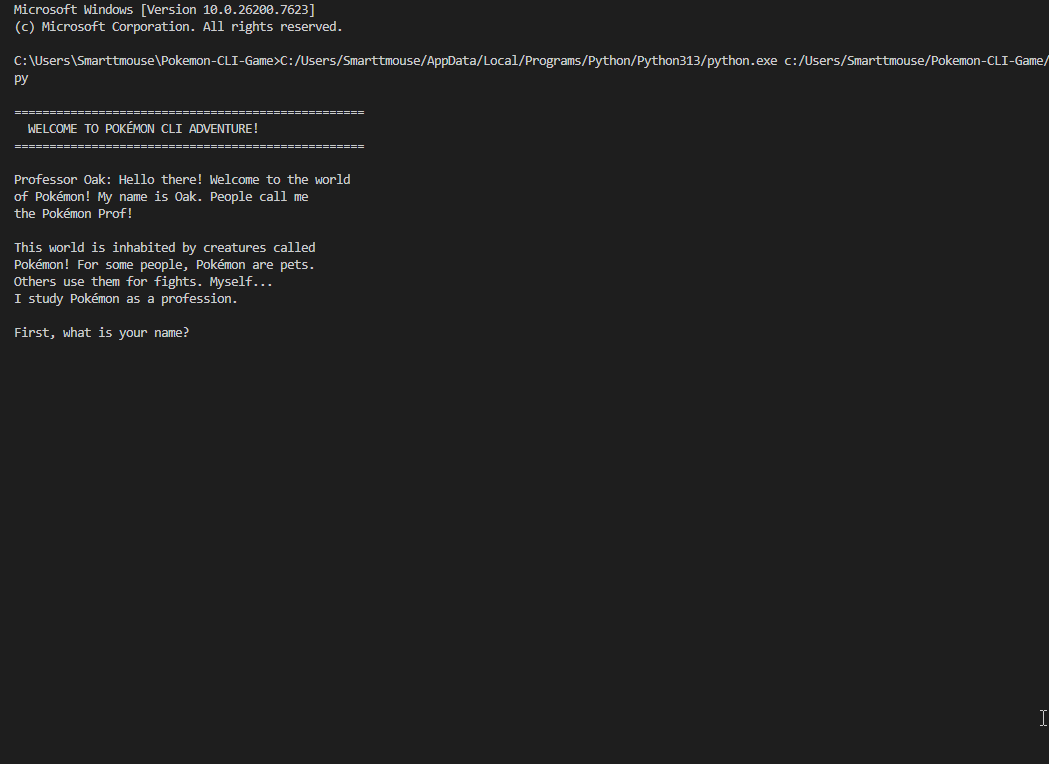 Pokemon CLI Game